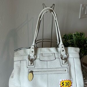 Coach Ivory Leather Tote Bag